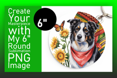 Stylish Circle Design Keychain PNG , Cute Dog Product Image 1