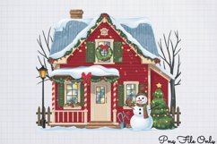 Cute Watercolor Christmas Farm Clipart PNG Product Image 1