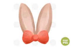 Coquette Easter Bow Bunny Ears Sublimation PNG Product Image 1