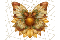Stained Glass Butterfly and Sunflower PNG Clipart Product Image 3
