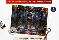 Gothic Halloween background - Hollow Eve Procession Backdrop Product Image 1
