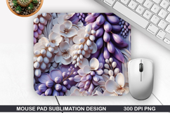 3D Flowers Mouse Pad Sublimation, Flowers Mouse Pad PNG Product Image 1