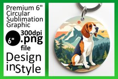 Adventure Seeker Dog Circle Design Sublimation Keychain PNG Product Image 1