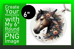Dynamic Keychain Circle Design Artwork , Horse Product Image 1