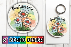 Joyful Moments Car Coaster PNG, Flowers Quote Product Image 1