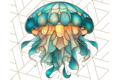 Stained Glass Sea Creatures PNG Clipart, Ocean Fantasy Product Image 3