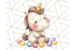 Cute Dessert Unicorn PNG Clipart with Cupcakes & Candies Product Image 3