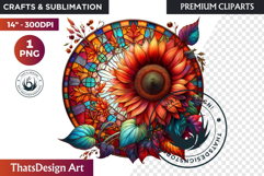 Autumn Stained Glass PNG, Fall Thanksgiving Pumpkin clipart Product Image 1
