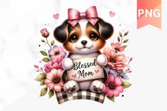 Blessed mom Sublimation - Mother&#039;s Day Clipart PNG Product Image 1