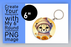 Artful Keychain Circle Design Template , Cute Animals Product Image 1