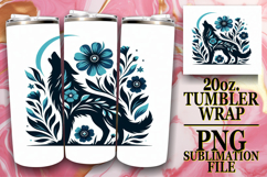 JOYFUL WHISPERS 20oz TUMBLER WRAP, Flower Animals Product Image 1