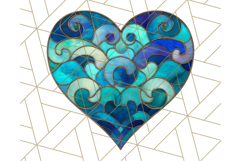Stained Glass Heart PNG Clipart in Pastel and Bright Colors Product Image 3