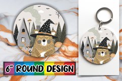 Halloween Boho Animal Round Design Fall PNG Keychain Product Image 1