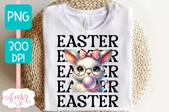 Cute Easter sublimation PNG, Coquette bunny PNG design Product Image 2