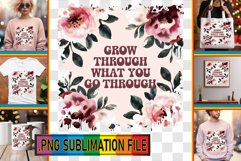 Charming TOTE BAG Art PNG, Flower Quote Product Image 1