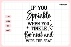 Funny Bathroom Sign Saying SVG | Sprinkle When You Tinkle Product Image 3