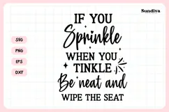 Funny Bathroom Sign Saying SVG | Sprinkle When You Tinkle Product Image 3