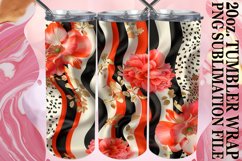 Elegant 3D Leopard and Flower Tumbler Wrap Designs Product Image 1
