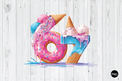 67 Drip Ice Cream PNG, 67 Birthday Png Product Image 1