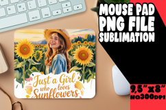 Vibrant mouse pad SUBLIMATION PNG, Just A Girl Product Image 1