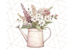 Watering Can Flowers PNG, Rustic Floral Watercolor Clipart Product Image 3