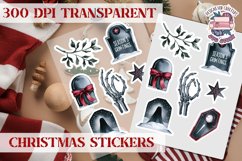 Christmas Sticker Sheet Gothic Dark Winter Holiday PNG Product Image 1