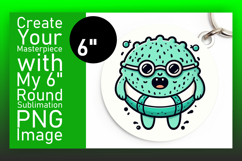 Whimsical Circle Design for Sublimation , Monster Product Image 1