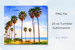 California Palm Trees &amp; Ocean View Tumbler Wrap 20 oz Skinny Product Image 2