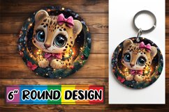 Dynamic Keychain Circle Design Artwork , Holiday Animals Product Image 1