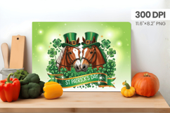Irish St Patrick’s Day Lucky Horses Cutting Board PNG Sublim Product Image 1