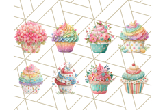 Paper Cupcake Clipart Layered Paper Scrapbook Collage Png Product Image 7