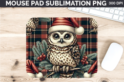Watercolor Owls Mouse Pad Sublimation - Christmas PNG Design Product Image 1
