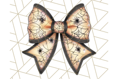 Muted Halloween Bow Clipart, Fall Ribbon PNG Autumn Hair Bow Product Image 3