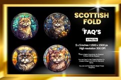 Scottish Fold Cat Stained Glass - 04 Variations Product Image 1