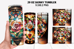 Roes Skinny Tumbler 20oz Wrap Design, Valentine Tumbler PNG Product Image 1