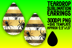 Stylish Teardrop Earrings PNG Template , Halloween Product Image 1