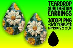 Tropical Flower Power PNG Teardrop Earring Design Sublime Product Image 1