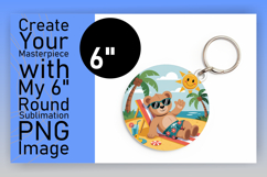 Creative Round Design Keychain Template , Cute Bear Product Image 1