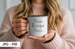 Women Holds Tumbler Mockup PSD Product Image 1