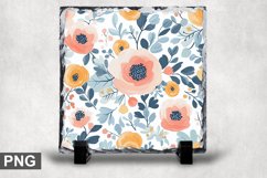 Pastel Flowers Square Sublimation Slate Design Product Image 1