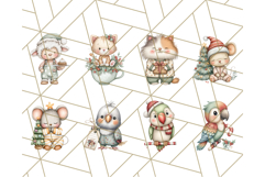 Christmas Pets in Pajamas Clipart PNG, Christmas Png Clipart Product Image 7