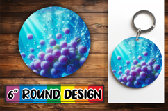 Blissful Keychain Round PNG Style, 3D Fruits Product Image 1