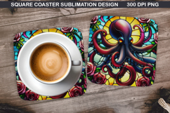 Jellyfish Coaster Sublimation, Valentine Coaster PNG Design Product Image 1