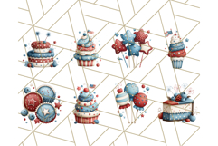 4th of July Desserts PNG Clipart, Americana Patriotic Treats Product Image 3