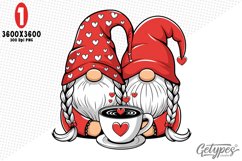 Valentine Gnome Sublimation Clipart - High Quality Design Product Image 3