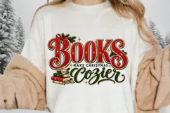 Christmas Book Lover Cozy Reading PNG, Holiday Books and Product Image 3