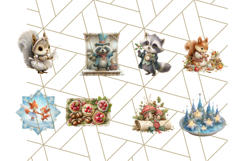 Winter Animal Masquerade Clipart 60 PNG Woodland Animals Product Image 7