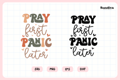 Funny Christian Saying SVG | Pray First. Panic Later Product Image 3