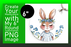 Vibrant Circle PNG for Keychains , Cute Bunny Product Image 1
