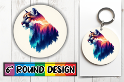 Sweet Keychain Round Design PNG, Animals Art Product Image 1